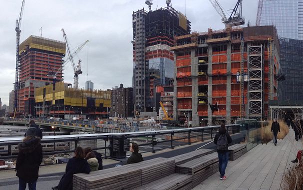 Il cantiere degli Hudson Yeards a Manhattan - foto Blue Lama